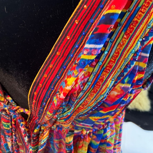 NWOT RUBY VAYA for BOSTON PROPER HIGH LOW SEXY MULTI COLOR DRESS - Picture 11 of 17